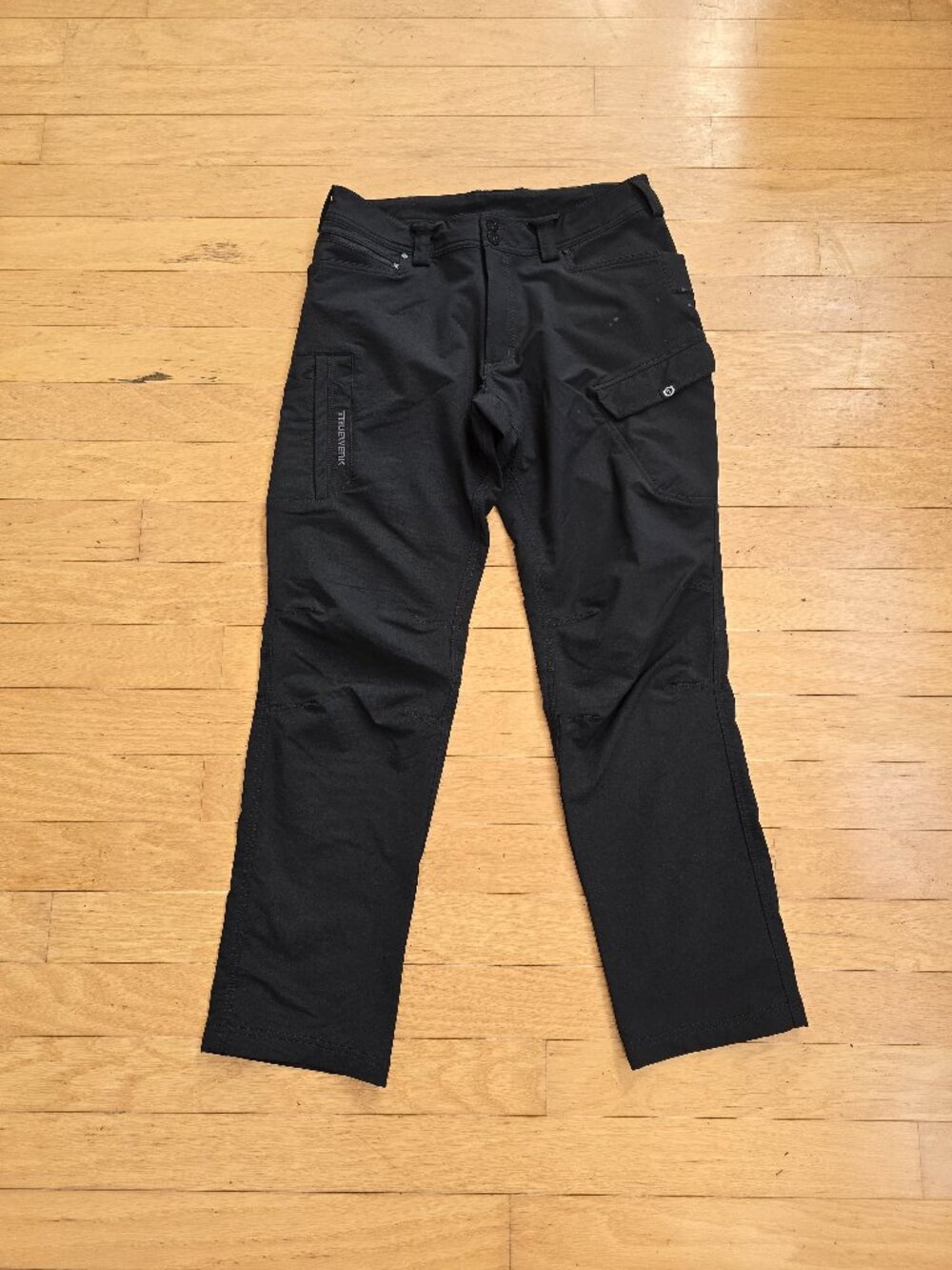 Truewerk T2 WerkPants Black Fleece Lined Work Cargo Tactical Pants Mens 34x32